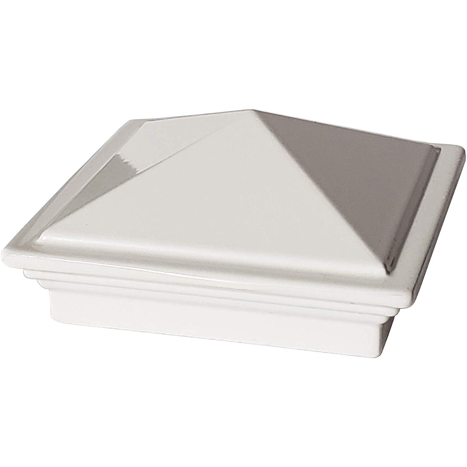 2" x 2" Aluminium Pyramid Post Cap for Metal Posts - Pressure Fit - White gallery