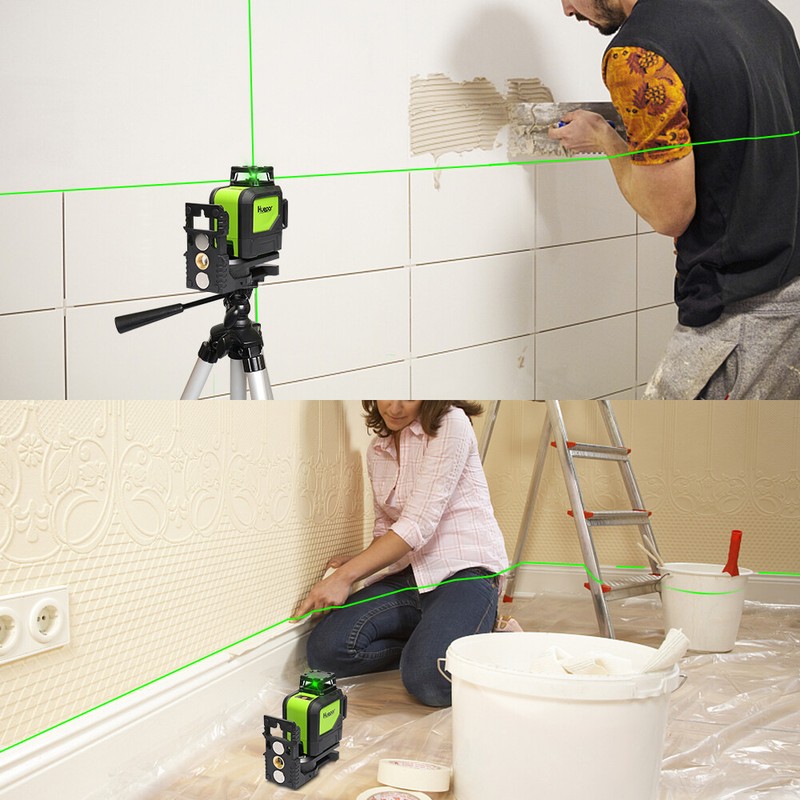 Self Leveling Laser Level Horizontal Vertical Line Green + Laser Receiver Huepar gallery
