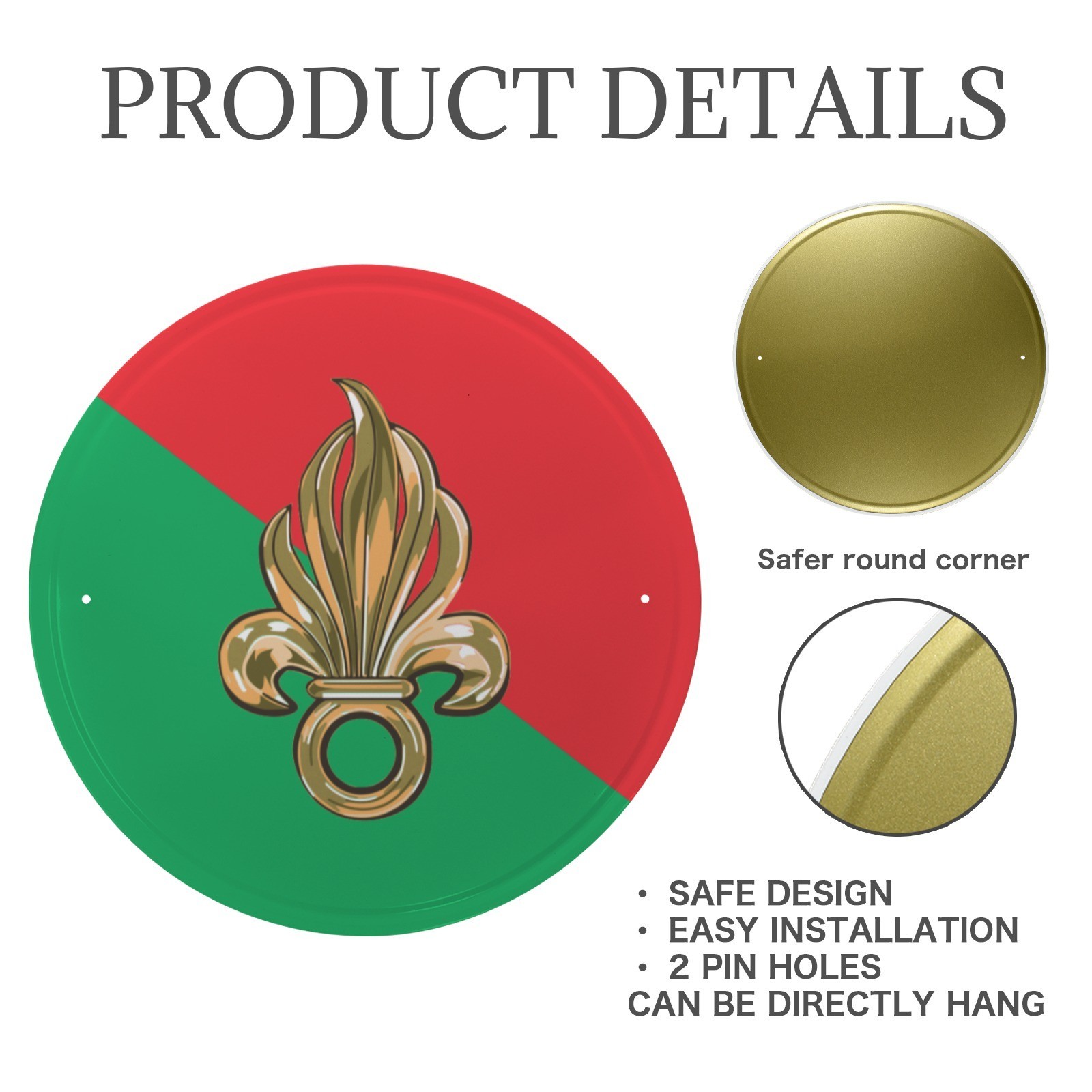 French Foreign Legion Vintage Style Round Metal Sign 11.8" FREE SHIP gallery