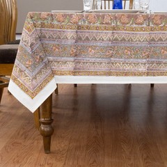 Hand Block Printed Tablecloth Wedding Table Cover Gift for Her, New Year Gifts