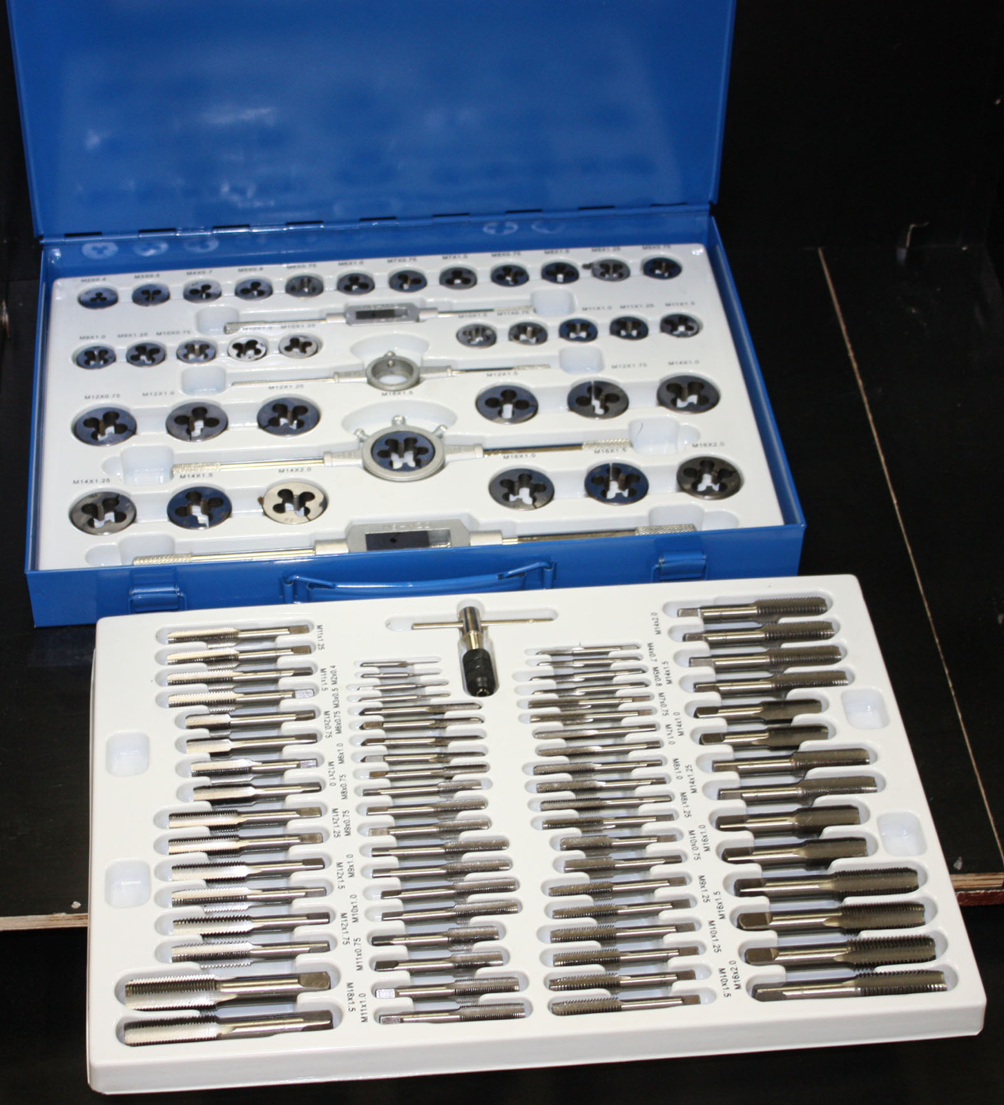 110pc Metric Large Tap & Die Set Rethreading Thread Hole Threader Renew Threads gallery