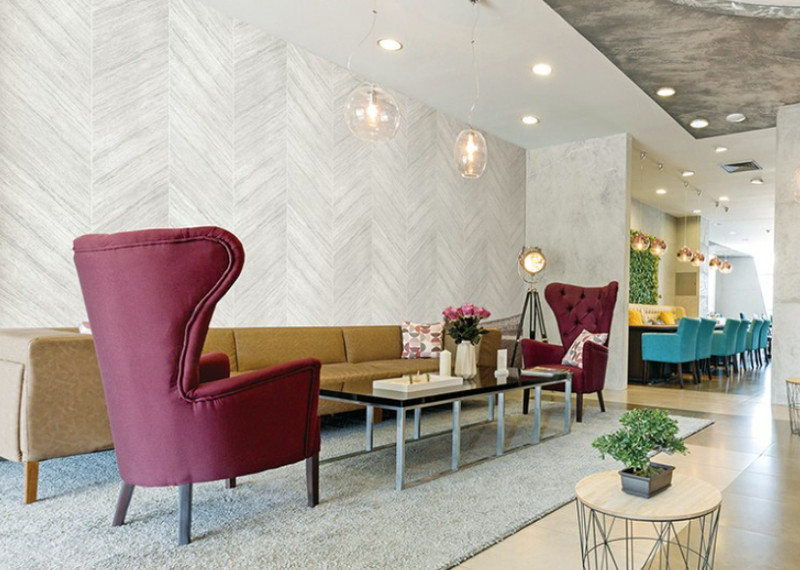 Premium Marble Herringbone Self Adhesive Wallpaper Interior Film W 123 cm gallery