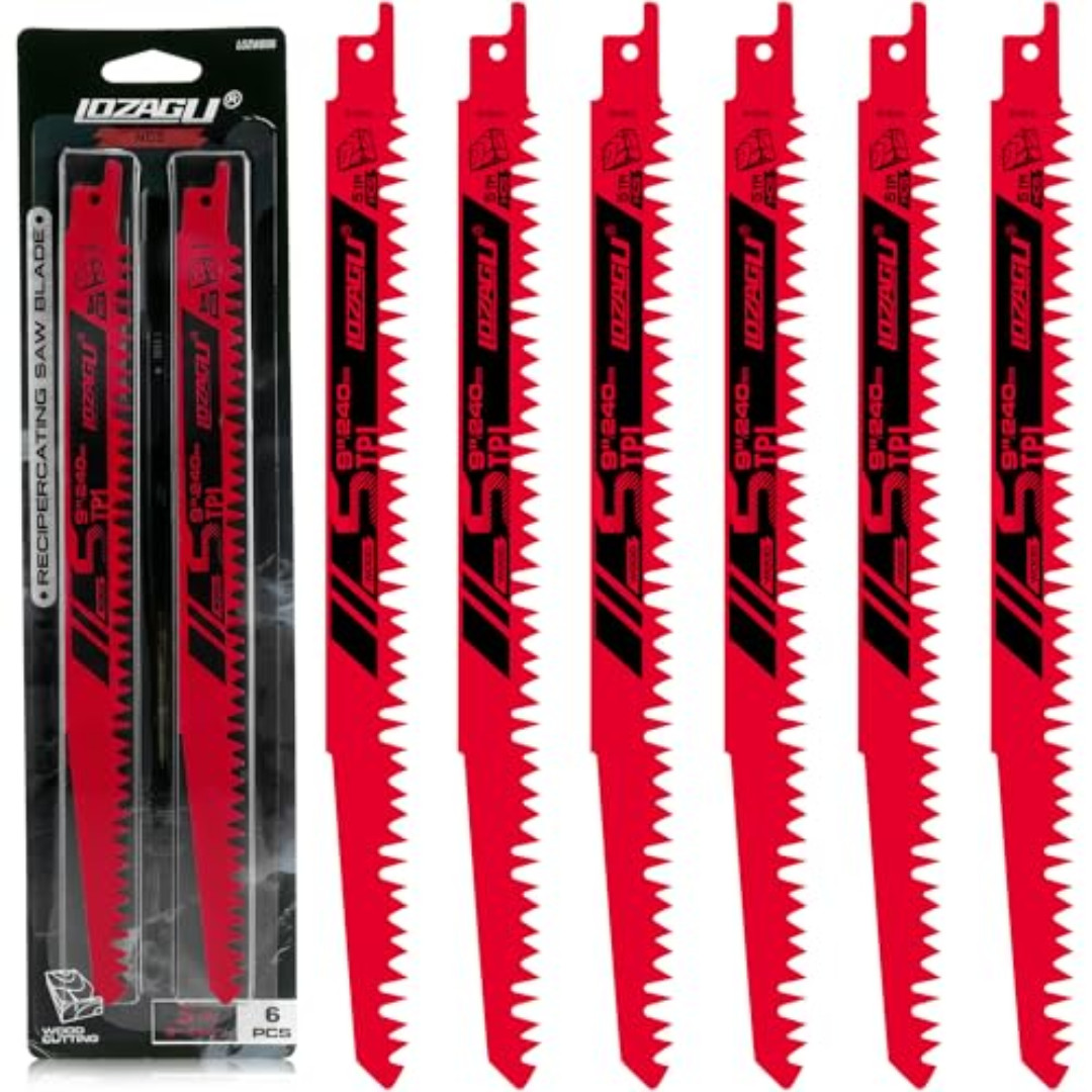 9-Inch Wood Pruning Reciprocating Saw Blades, 6-Piece, 5TPI Wood Saw Blades gallery