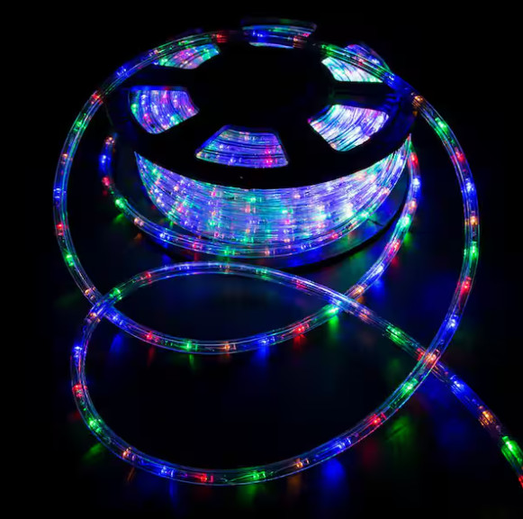 Wonline Outdoor 100 ft. 110-Volt Plug-In Multi-Color Light LED Lights Rope Light gallery