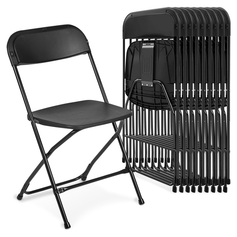 (10 Pack) Plastic Folding Stackable Chairs Seat -Office Home Event Wedding Party gallery
