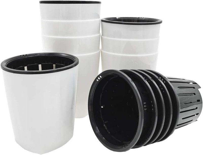 8 Pack 4 Inch Self Watering Plastic Planter with Inner Pot White Flower Plant Po gallery