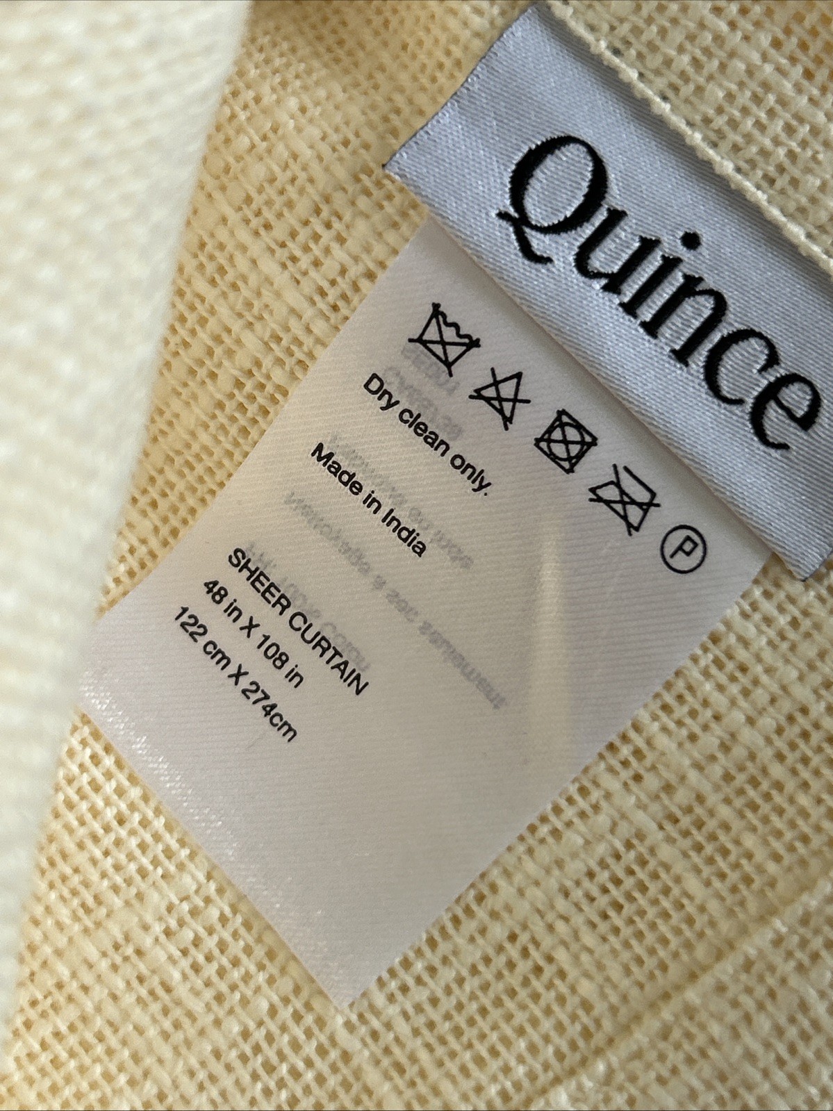 Quince 100% Cotton Light Filtering Textured Curtains Cream 48" x 108"- 2 Panel gallery