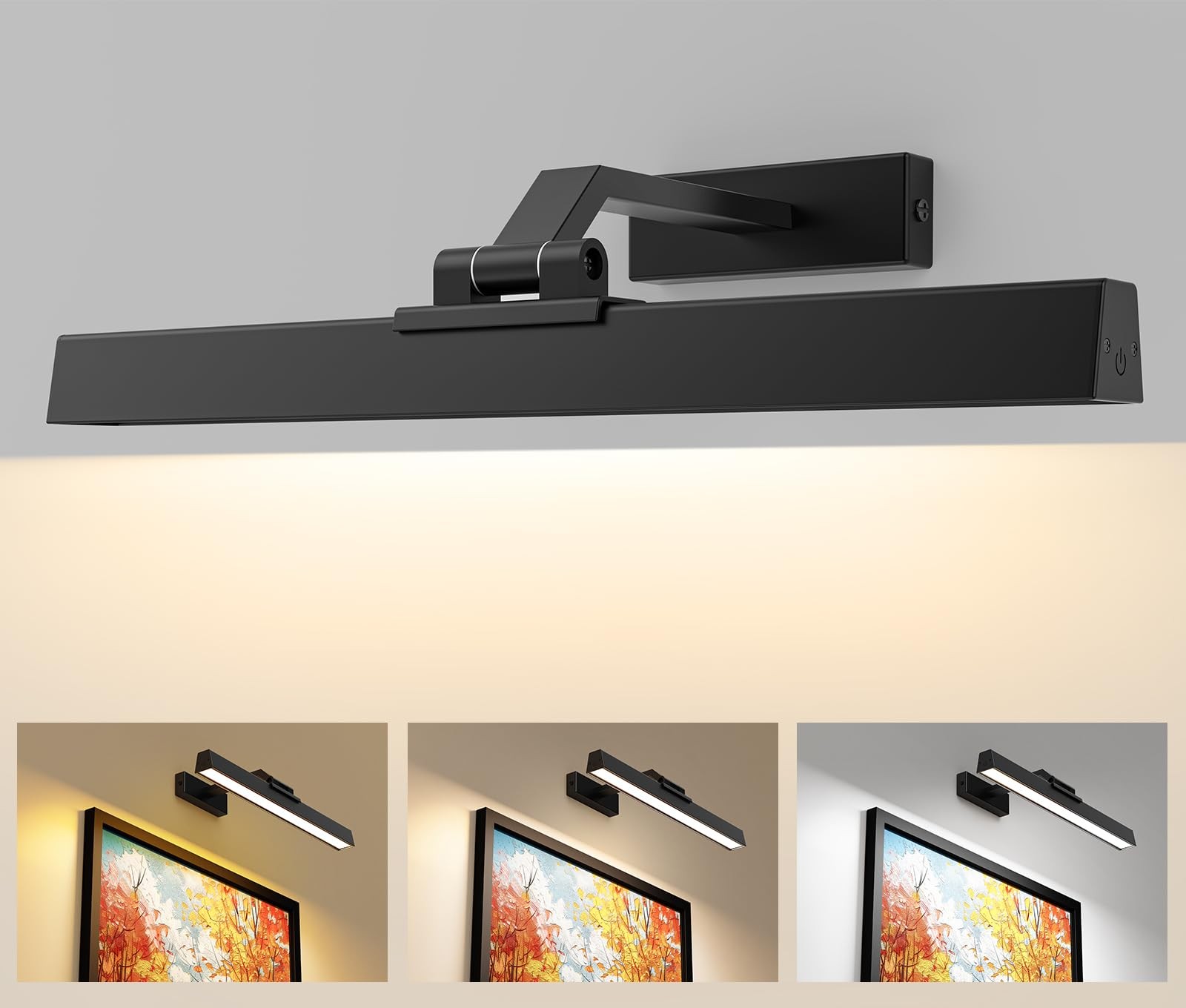 Picture Lights for Wall, Battery Operated Picture Light 16in Gallery Light fo... gallery