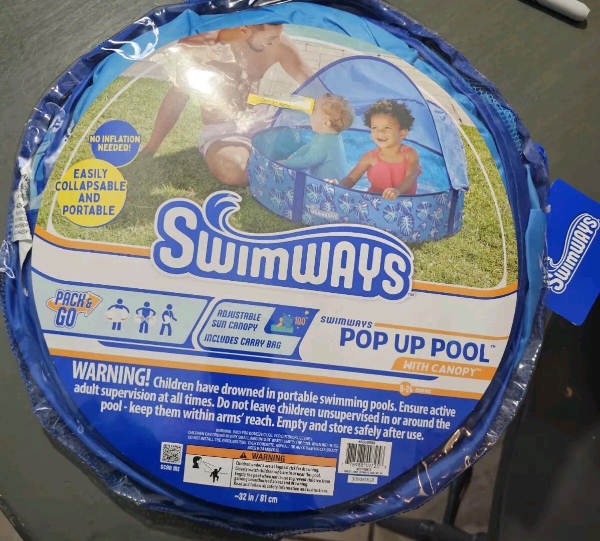 Swimways, Pop-Up Pool, Canopy, Carrying Case, Foldable, 9-24 Months, 32" gallery