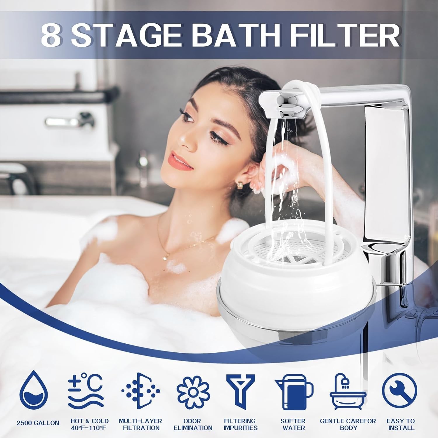 Bath Filter 8 Stages Bath Water Filter Bath Flter Tub to Removes Lead Chlorine gallery