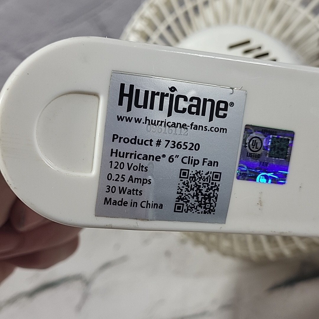 Hurricane Classic 6" Clip Fan, 2 Speed Desk Table Fan w/ Adjustable Tilt White gallery