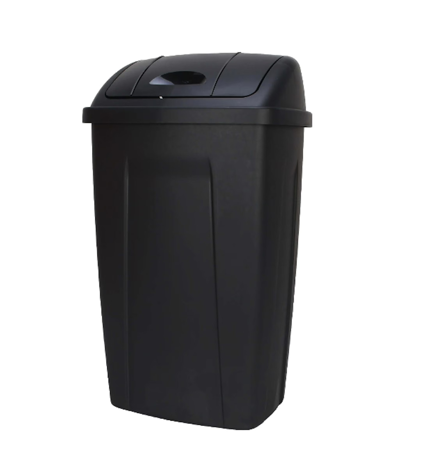 Kitchen Trash Can, 13 Gallon Plastic Garbage Bin with Swing Top Lid, Black gallery