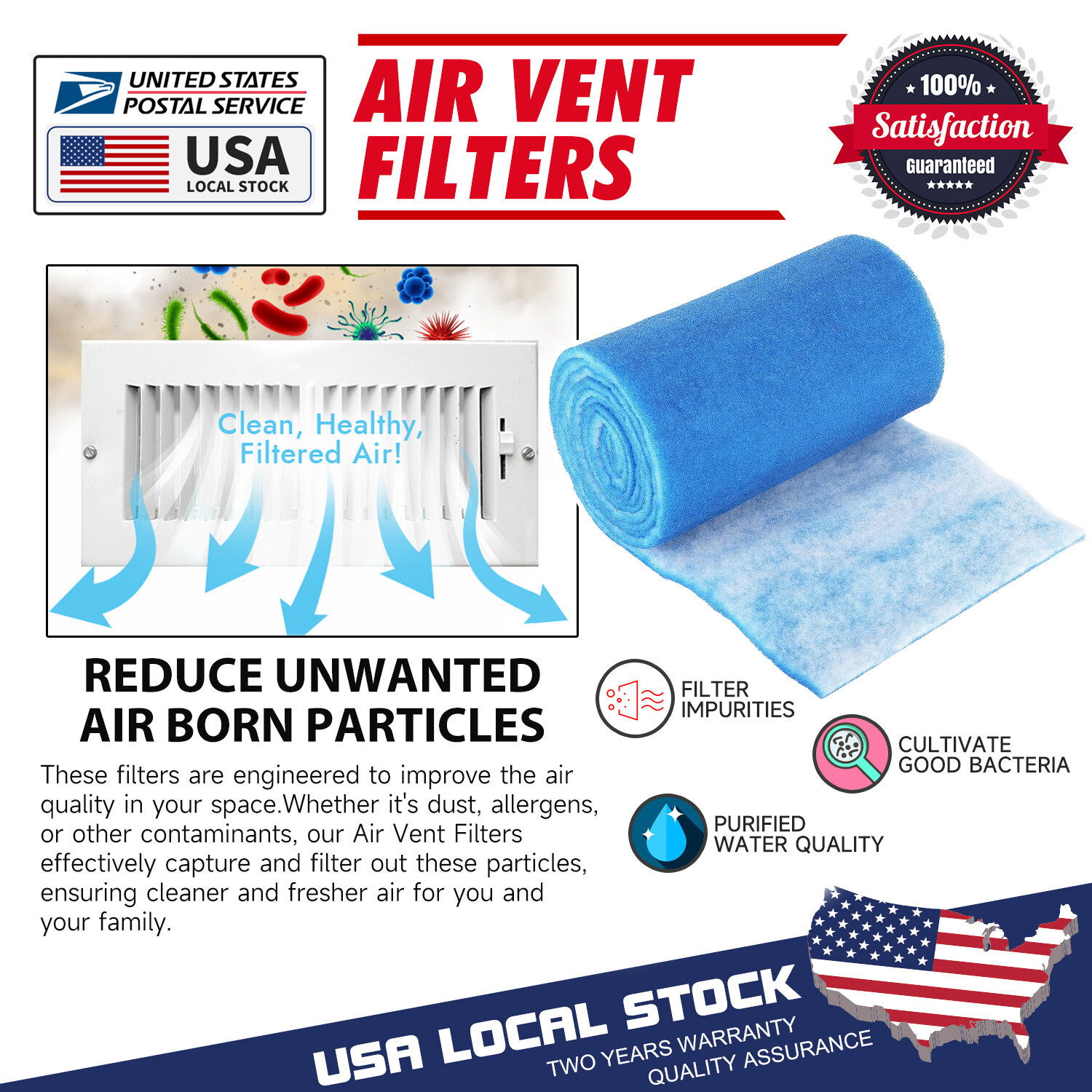 Vent Filter Air Vent Filters Kit - Cut Size Fit Floor Vent Filters for Home MER gallery