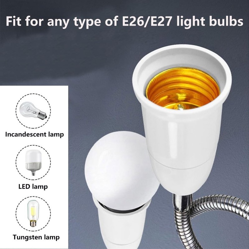 E26/E27 Light Socket Extender Adapter,20cm/8 inch Light Bulb Extension,E26 to... gallery