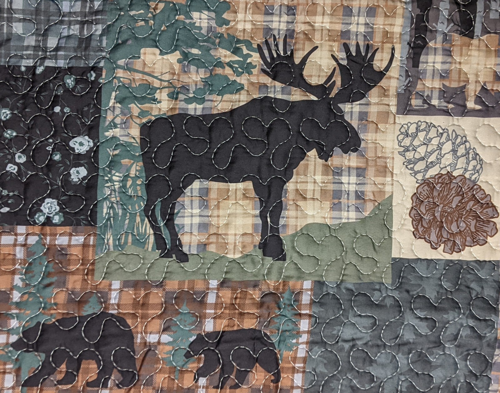 GRAND BEAR LODGE Wilderness Cabin Quilted Throw Blanket, 50" x 60", by DeLeon gallery