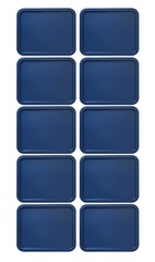 Replacement Lids for Pyrex 7210-PC 3-Cup Rectangle Navy Blue 5.75×7.75″ 10-Pack