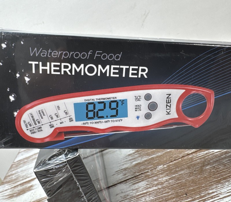Kizen Digital Waterproof Instant Read Meat Thermometer - Red Or Black gallery