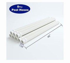8-Pc Pool Hose Set Includes Pool Hose, 40 in x 1.25 in, White