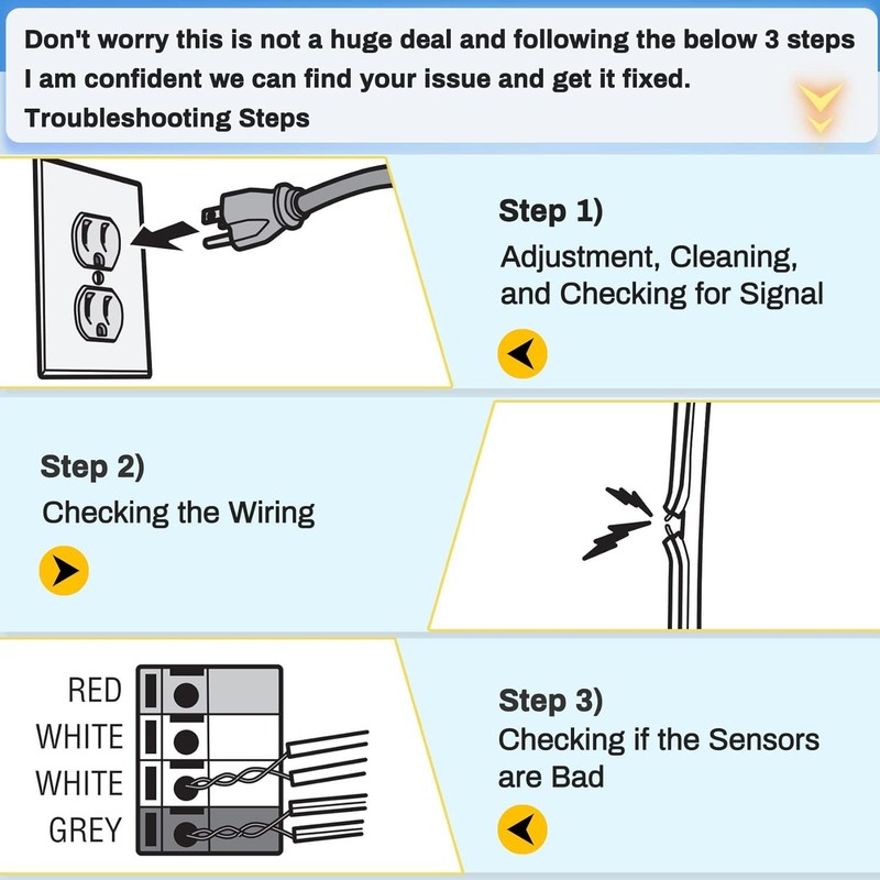 Universal Garage Door Safety Sensor Kit - Easy Installation & Safety Assurance gallery