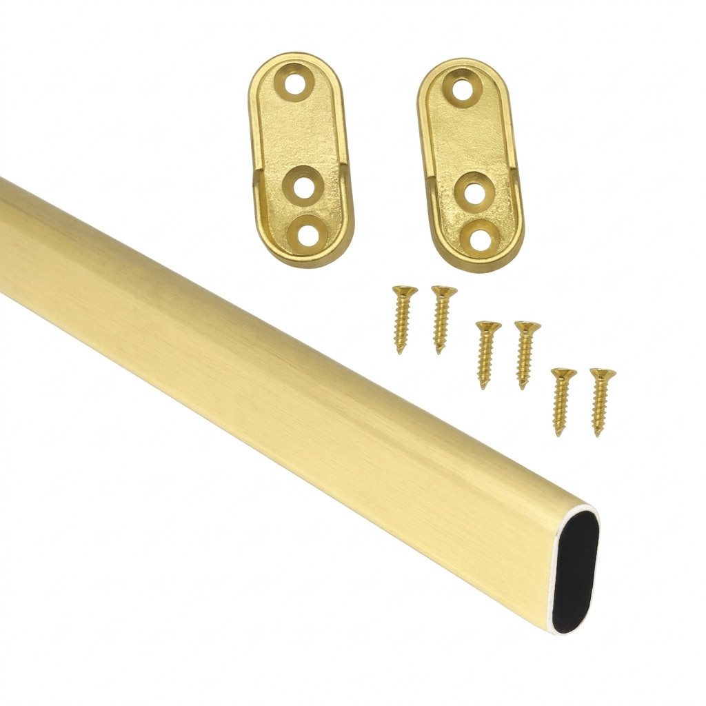 Premium Custom Cut-to-Size Oval Wardrobe Closet Rod Kit - Made to Order Aluminum gallery