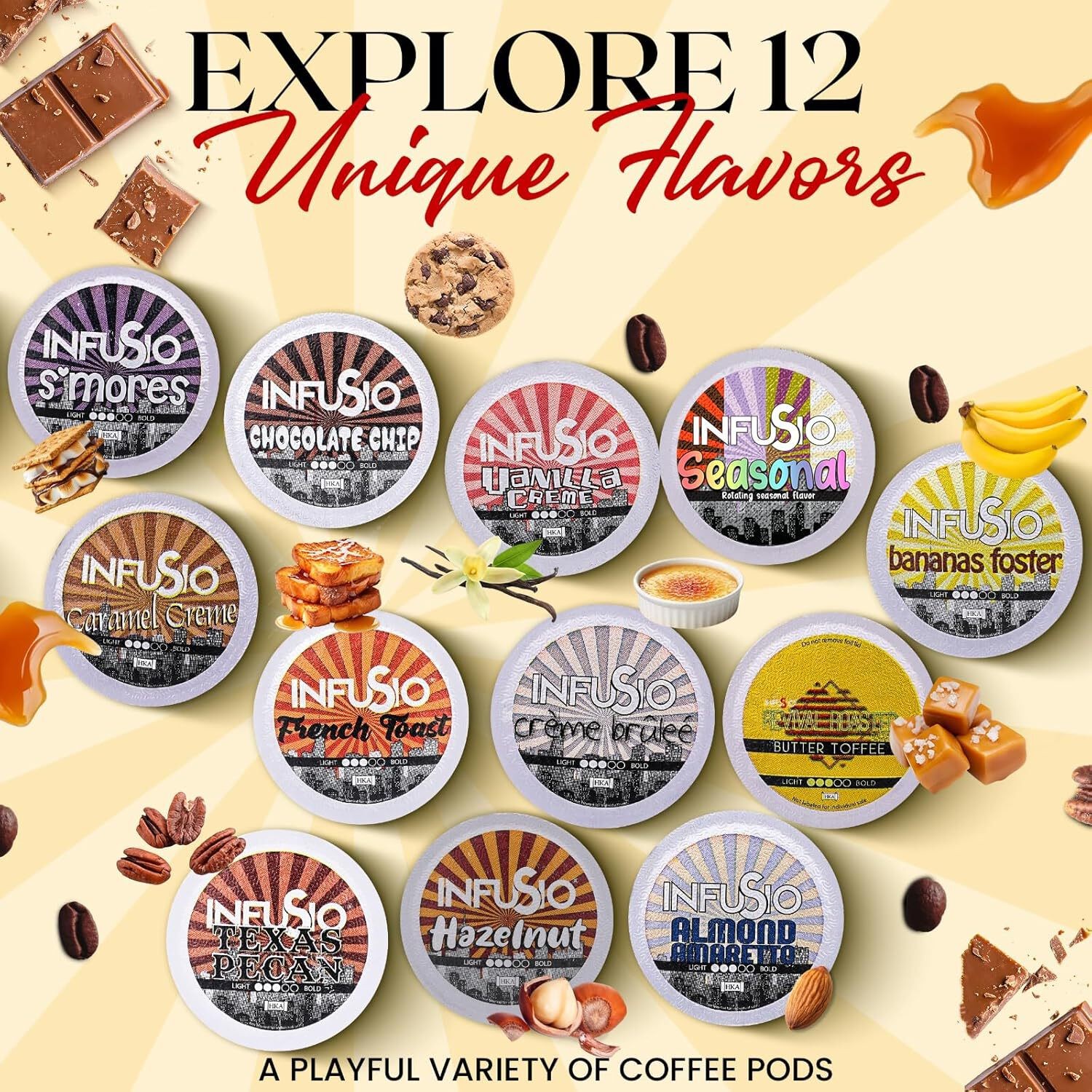 96 Count Variety Pack Flavors Only (12 Flavored Blends) Single Serve K-Cup Pods gallery