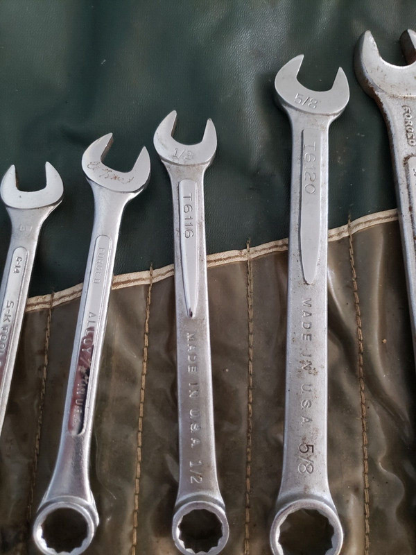 S-K TOOLS Vintage Combination Wrench Set 1713 plus Roll Pouch, ETC OTHER BRANDS gallery