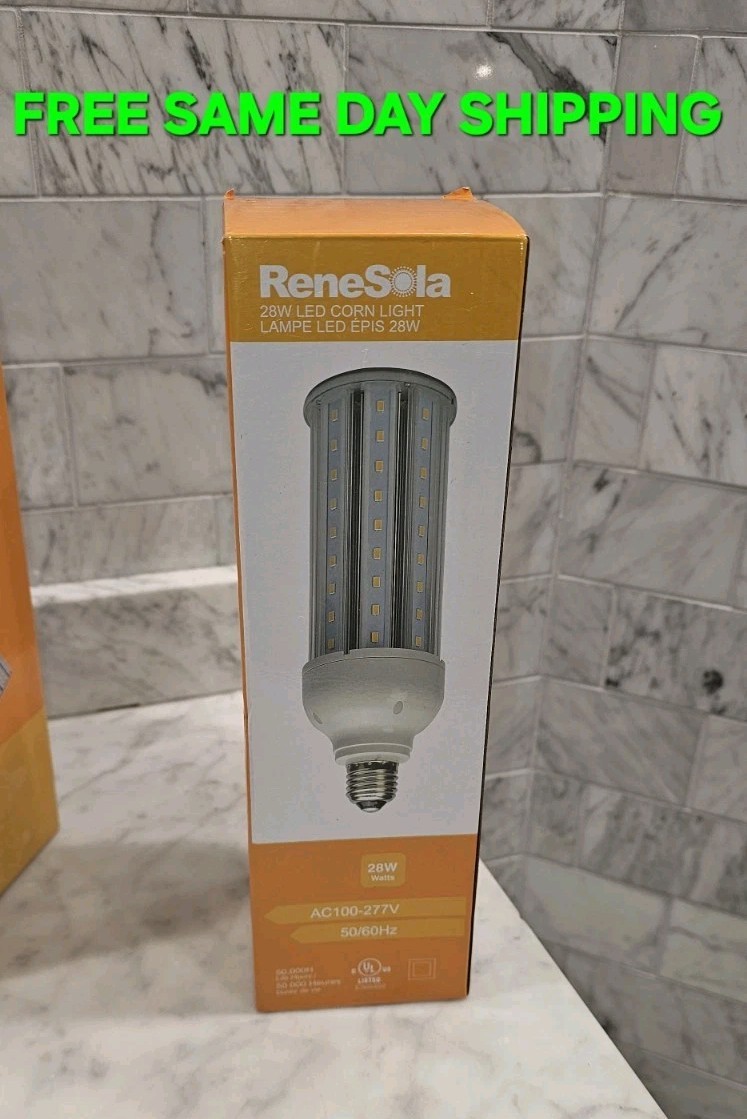 RENESOLA RCN28W30K360 28W E26 Base AC100 277V LED Corn Light Bulb 3000K NEW gallery