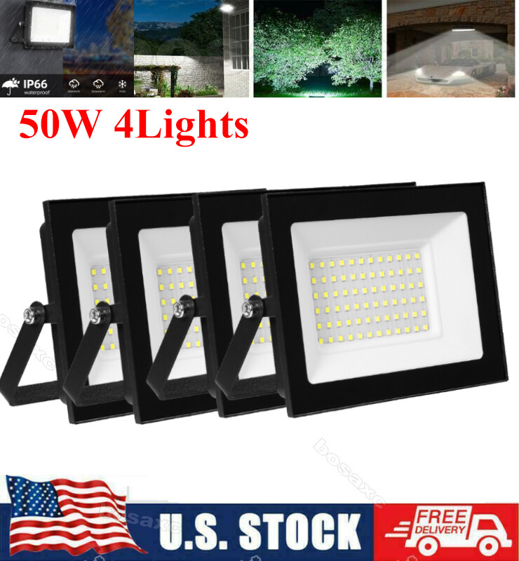 4x 50W LED Flood Light Work Light Super Bright 6500K IP66 Yard Garden Lamp 110V gallery