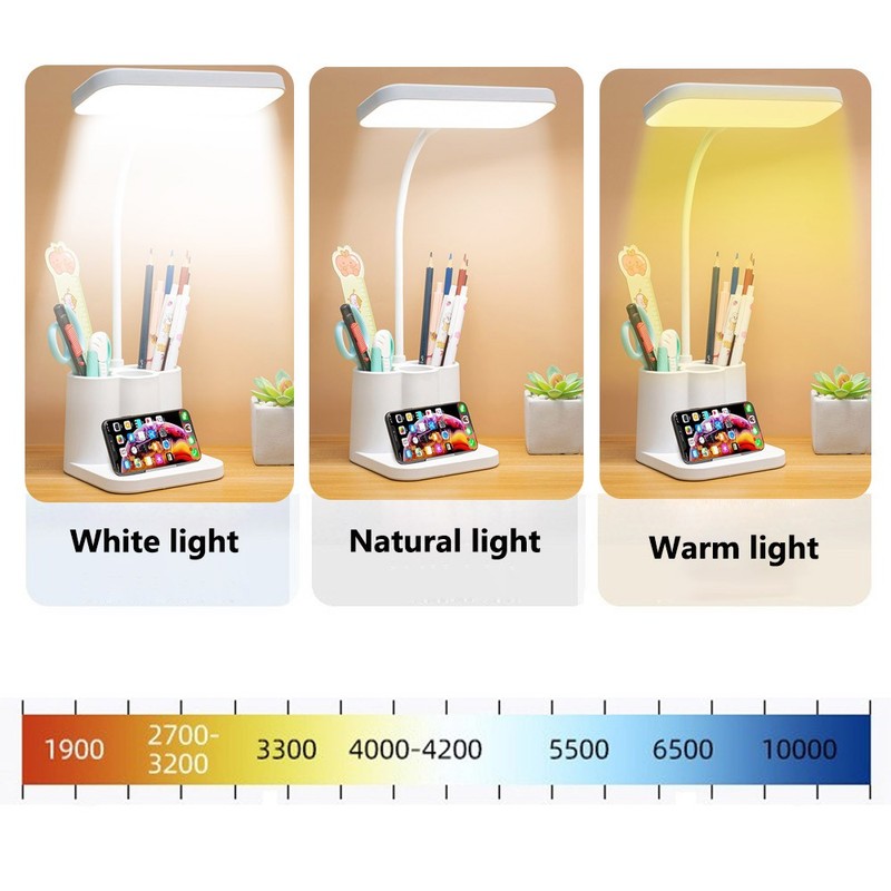 Dimmable LED Desk Light Touch Sensor Table Bedside Reading Lamp USB Rechargeable gallery