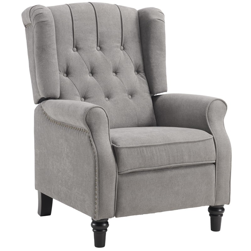 Canmov Pushback Recliner Chair, Wingback Accent Chair with Rivet Decoration gallery