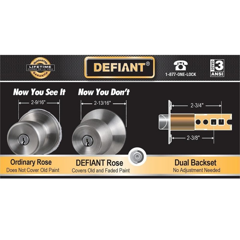Defiant Saturn Black Adjustable Backset Hall/Closet Passage Door Knob 32T3X930B gallery