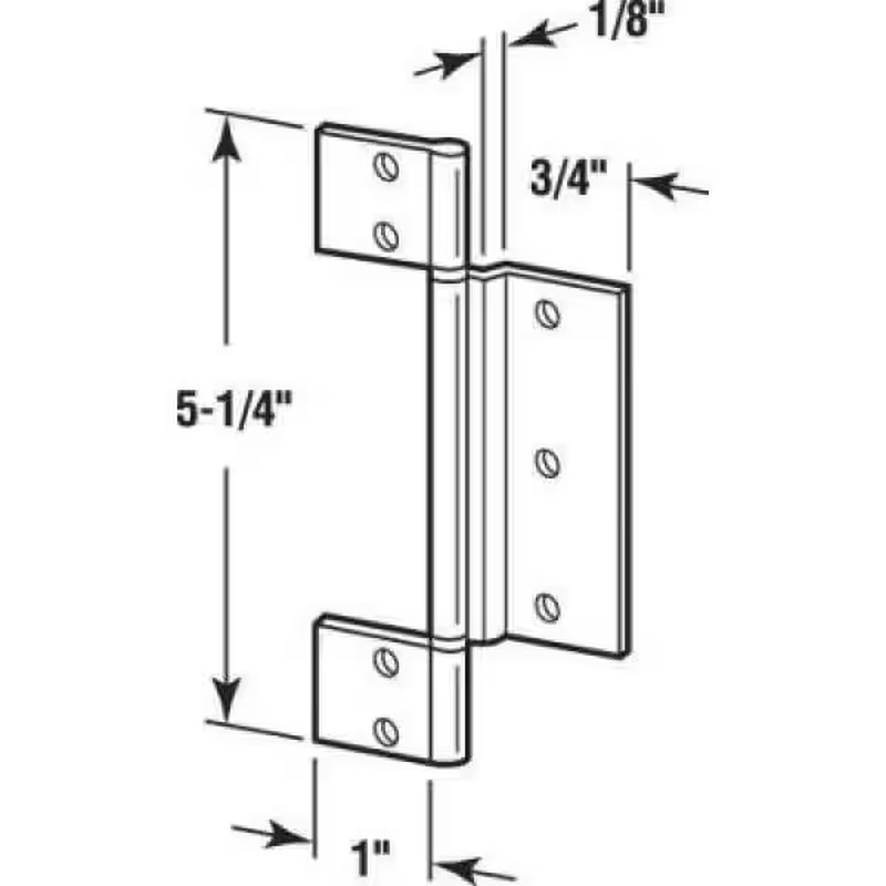 Screen Door Hinge, 1/8 In. Offset Center Leaf, Aluminum Finish gallery
