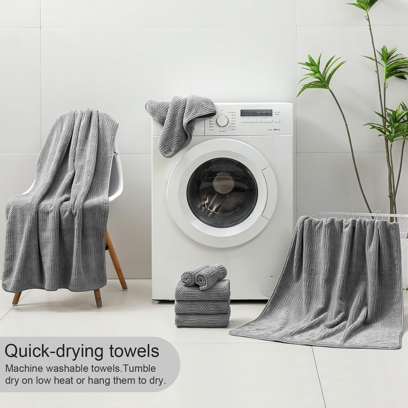 4 Pack Extra Large Microfiber Bath Towels Set,35x70 inches,600GSM,Less Lint H... gallery