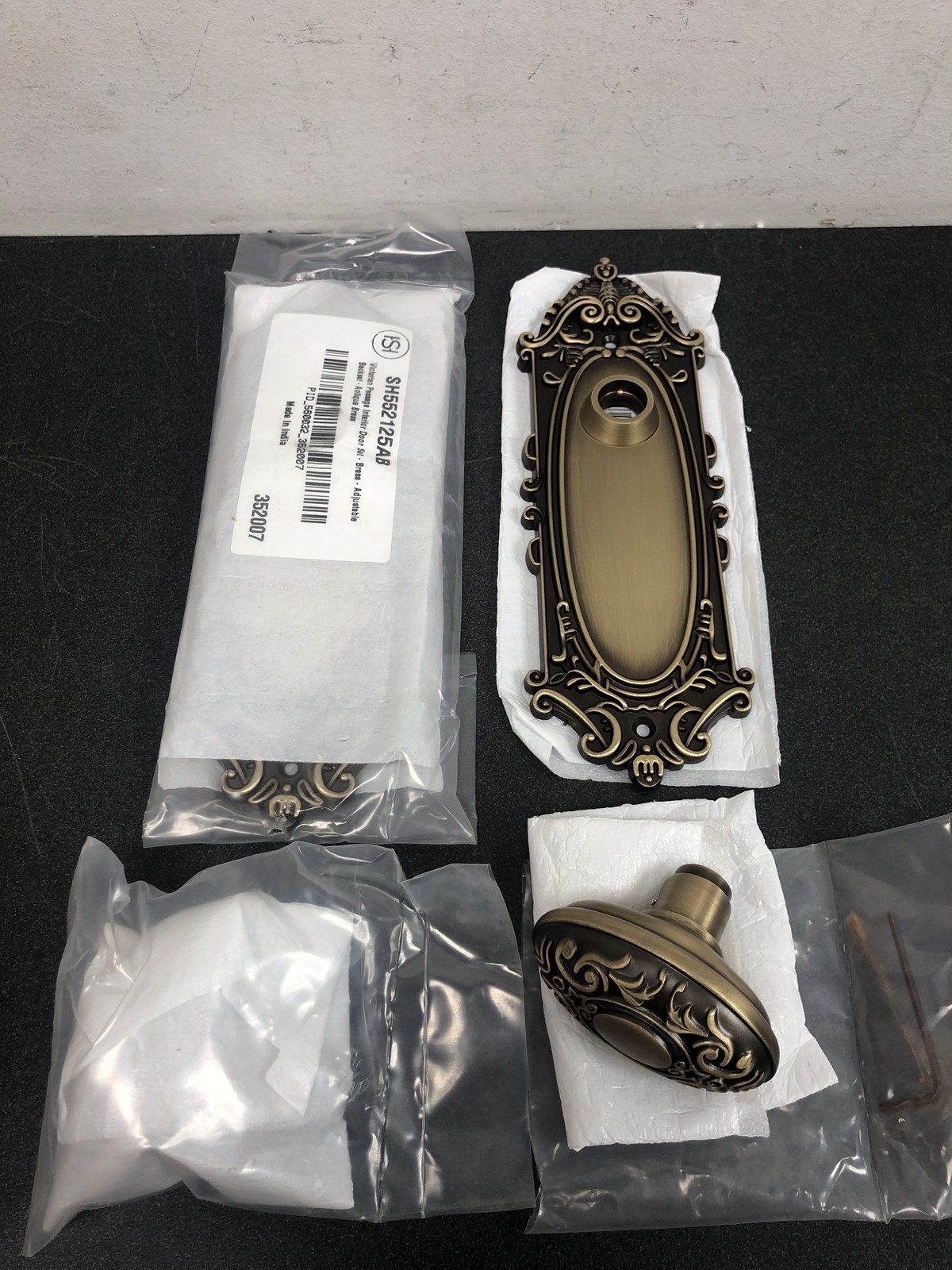 Signature Hardware Valma 480935 Brass Door Knob Set, Adjustable Backset, Antique gallery