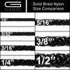 Solid Braid Nylon Rope in 1/8, 5/32, 3/16, 1/4, 5/16, 3/8, and 1/2 Inch - Marine gallery