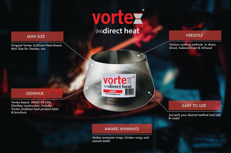 Mini BBQ Vortex™ BBQ (in)direct cooking Charcoal grill accessory - GENUINE USA gallery