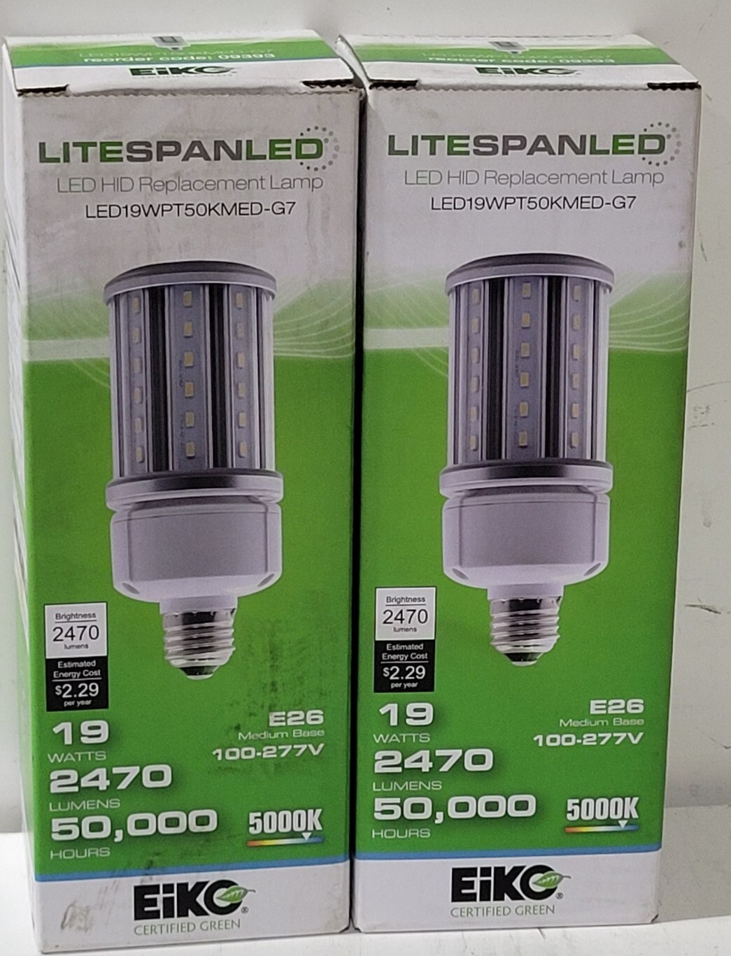 Eiko LED19WPT50KMED-G7 LED 5000K Medium Base E26 100-277V QTY 2 gallery