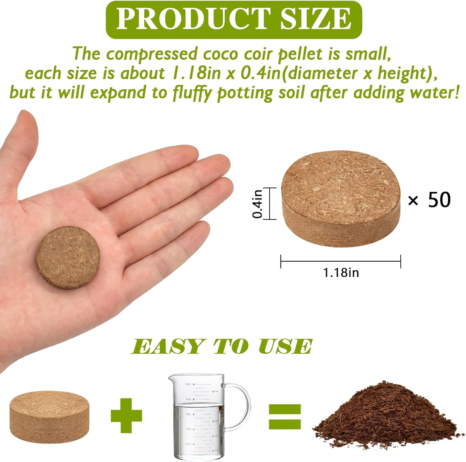 50Pcs(30Mm) Compressed Coco Coir Fiber Potting Soil- Coir Medium, Coconut Soil gallery