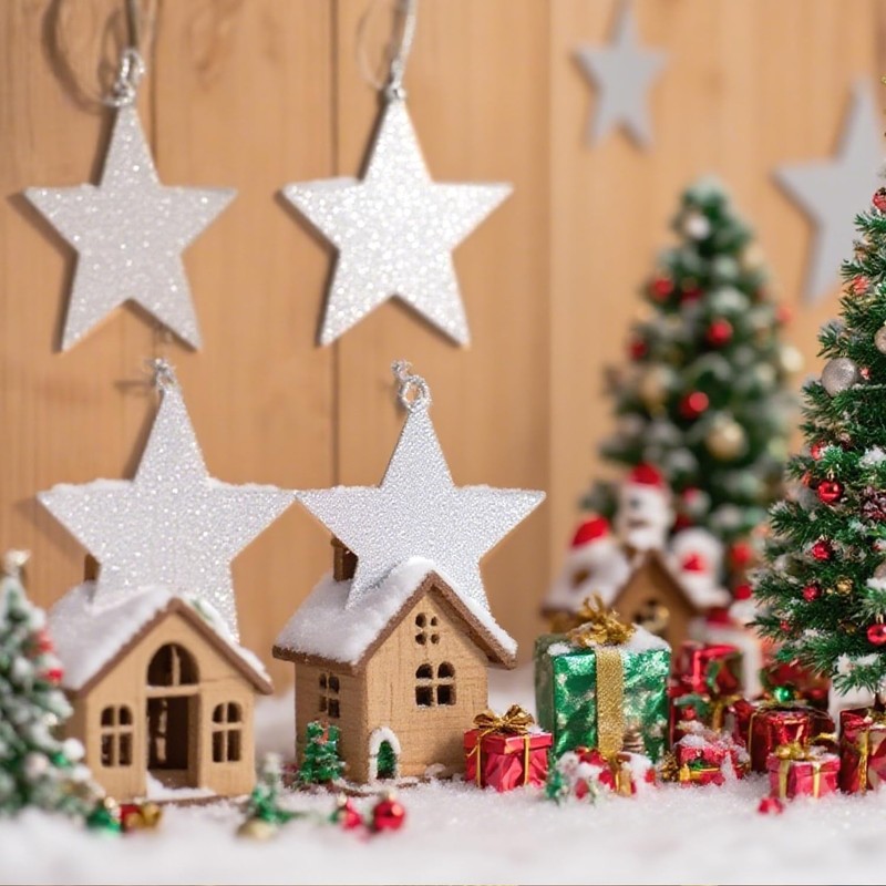 108 Pcs Glitter Silver Five Star Cutouts 6 Inch Cardboard Stars Cut-Outs Wall... gallery