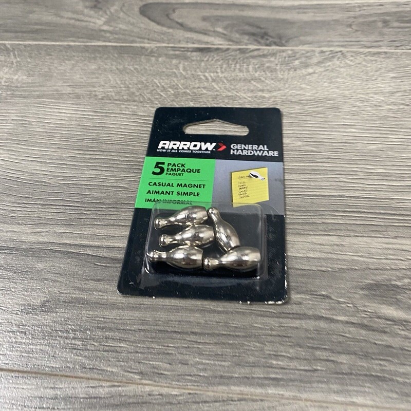 Arrow General Hardware 5 pack Bowling Pin Casual Magnets Silver Color New gallery