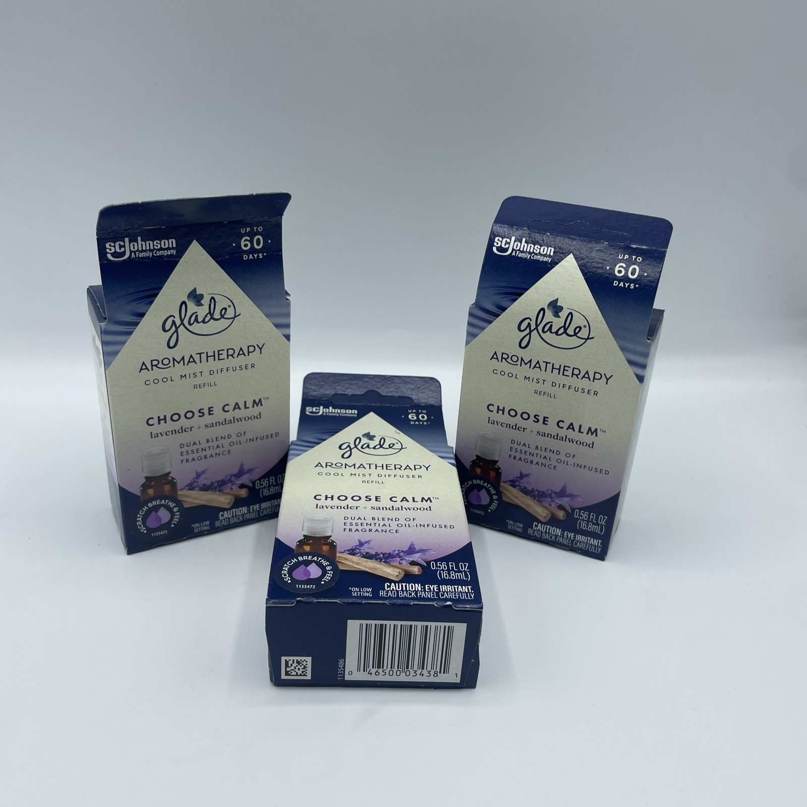 3 Pack Glade Cool Mist Diffuser Oil Refill Choose Calm Lavender+Sandalwood 0.56 gallery