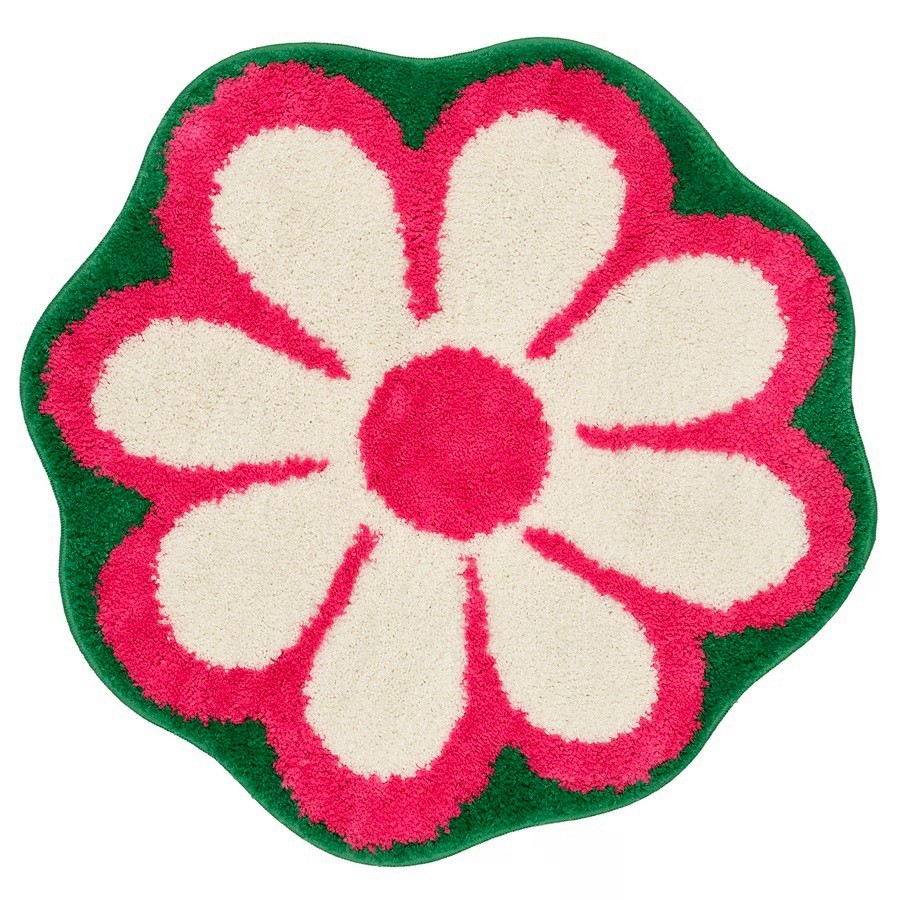 IKEA KARRKNIPPROT Bathmat, Floral Pattern, Multicolor Bright Pink 26" New gallery