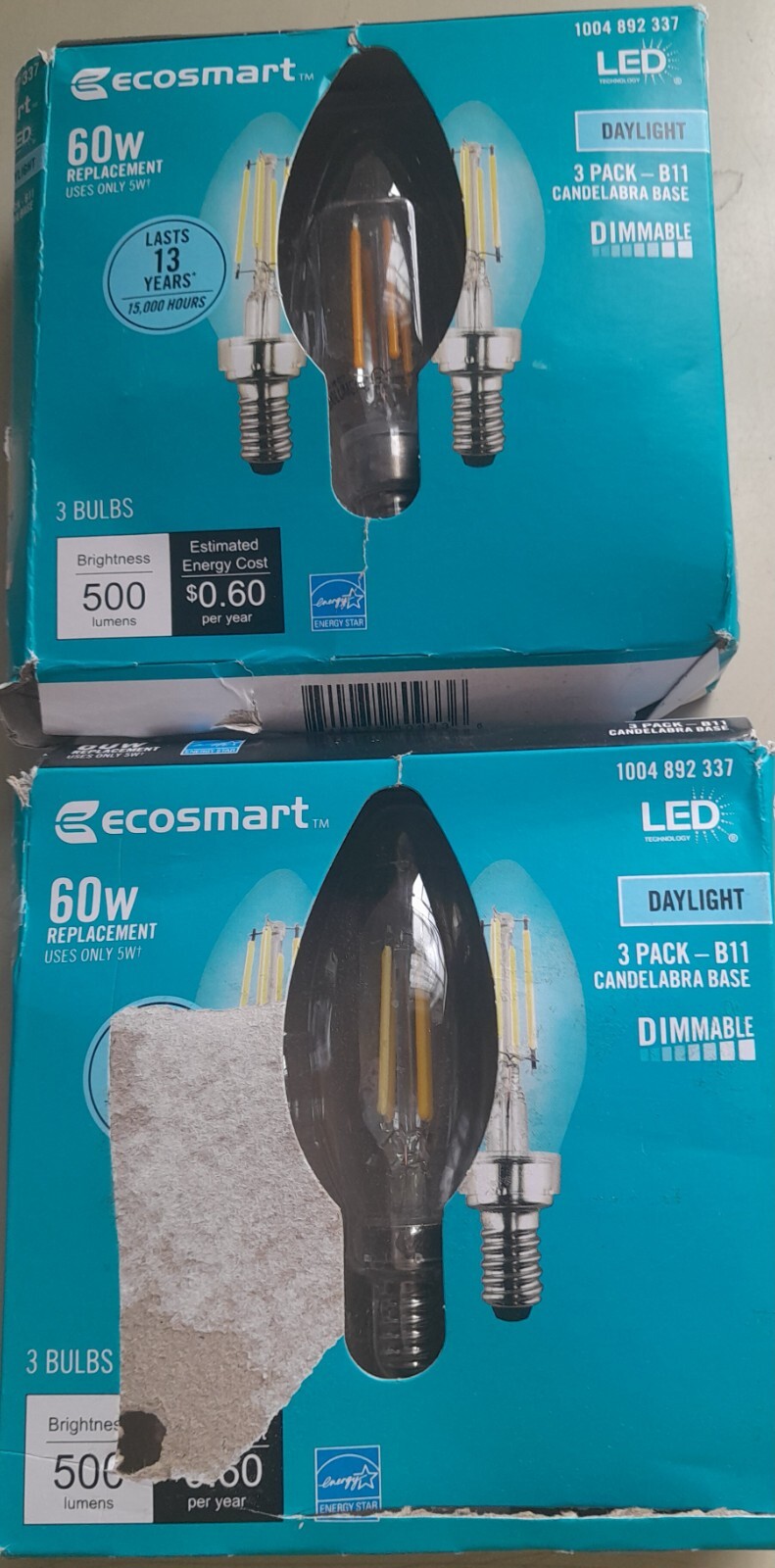 Eco-Smart 60W Equivalent B11 Candle Dimmable Daylight - Pack of 3 gallery