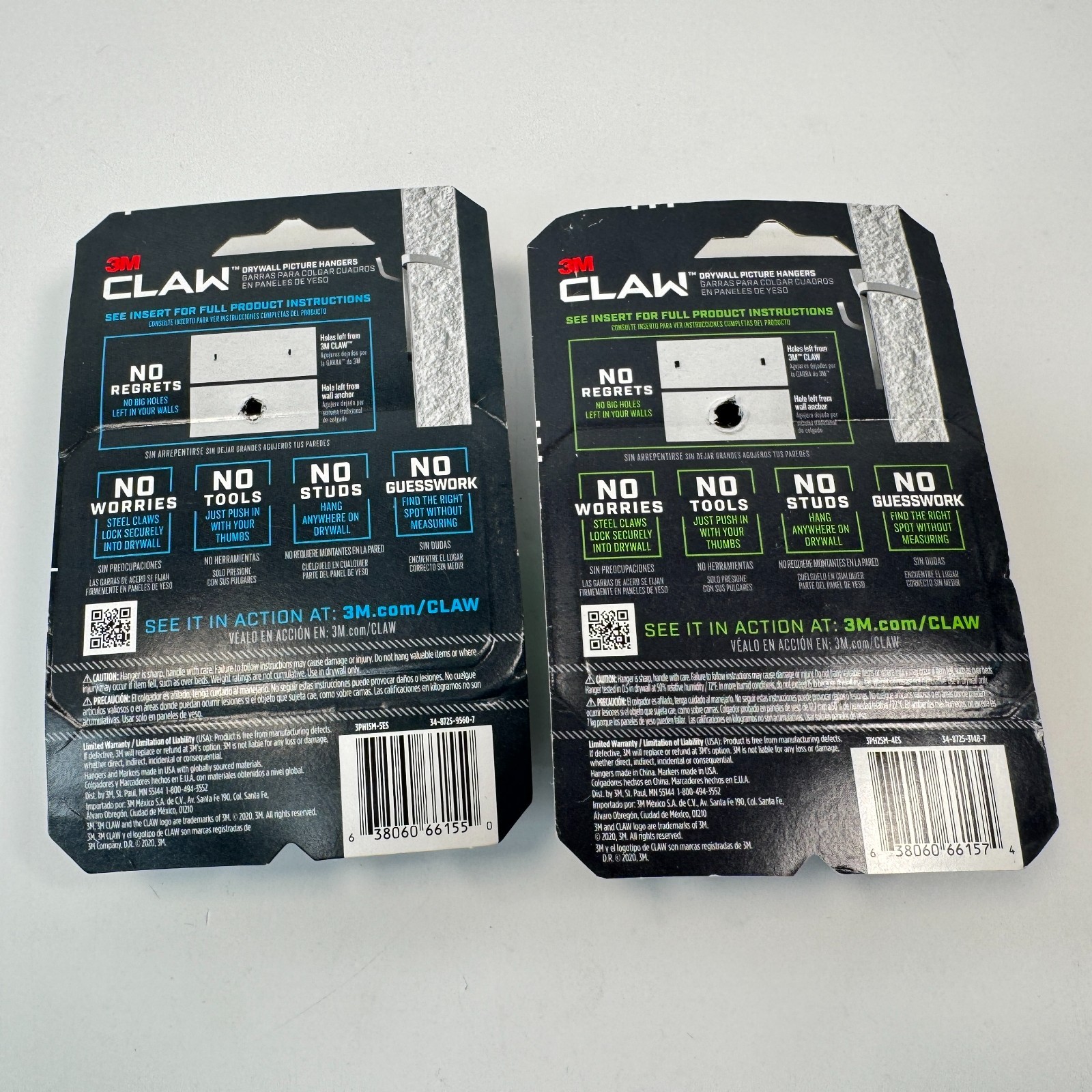 2 Packs - 3M CLAW Drywall Picture Hangers - 15 Lbs (Qty 5) & 25 Lbs (Qty 4) NEW gallery