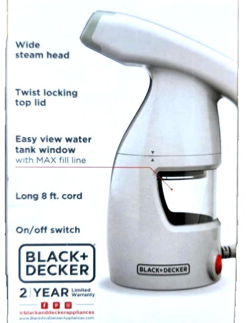 BLACK+DECKER Easy Garment Steamer NEW gallery