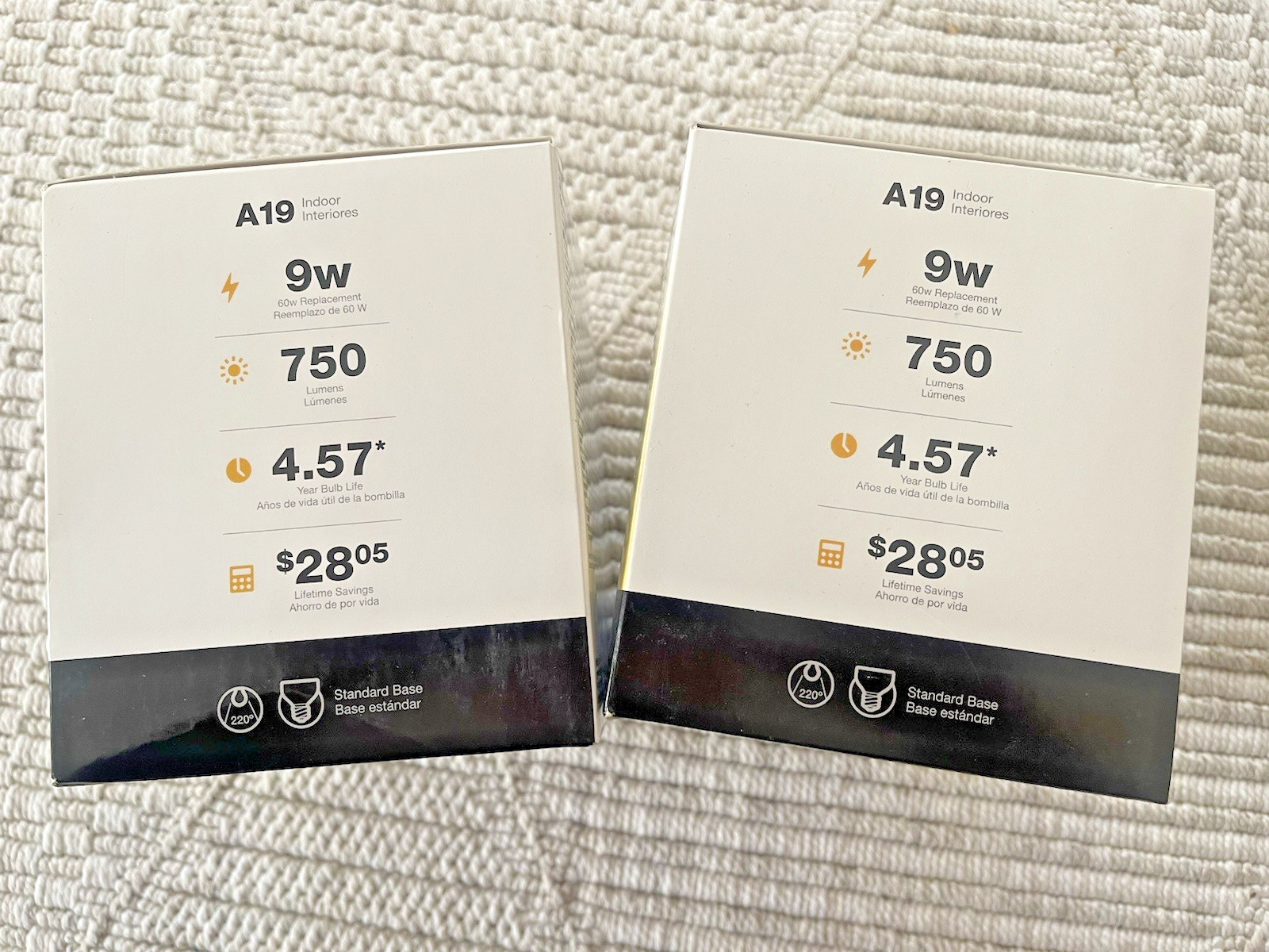 (12PK) Utilitech A19 LED Light Bulb -8W (60W EQ) -Soft White 750lm -Non Dim-NEW gallery