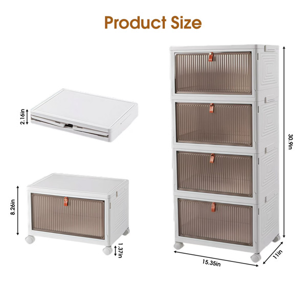 Multiuse Foldable Storage Cabinet Rolling Wheeled Container Living Room Bathroom gallery