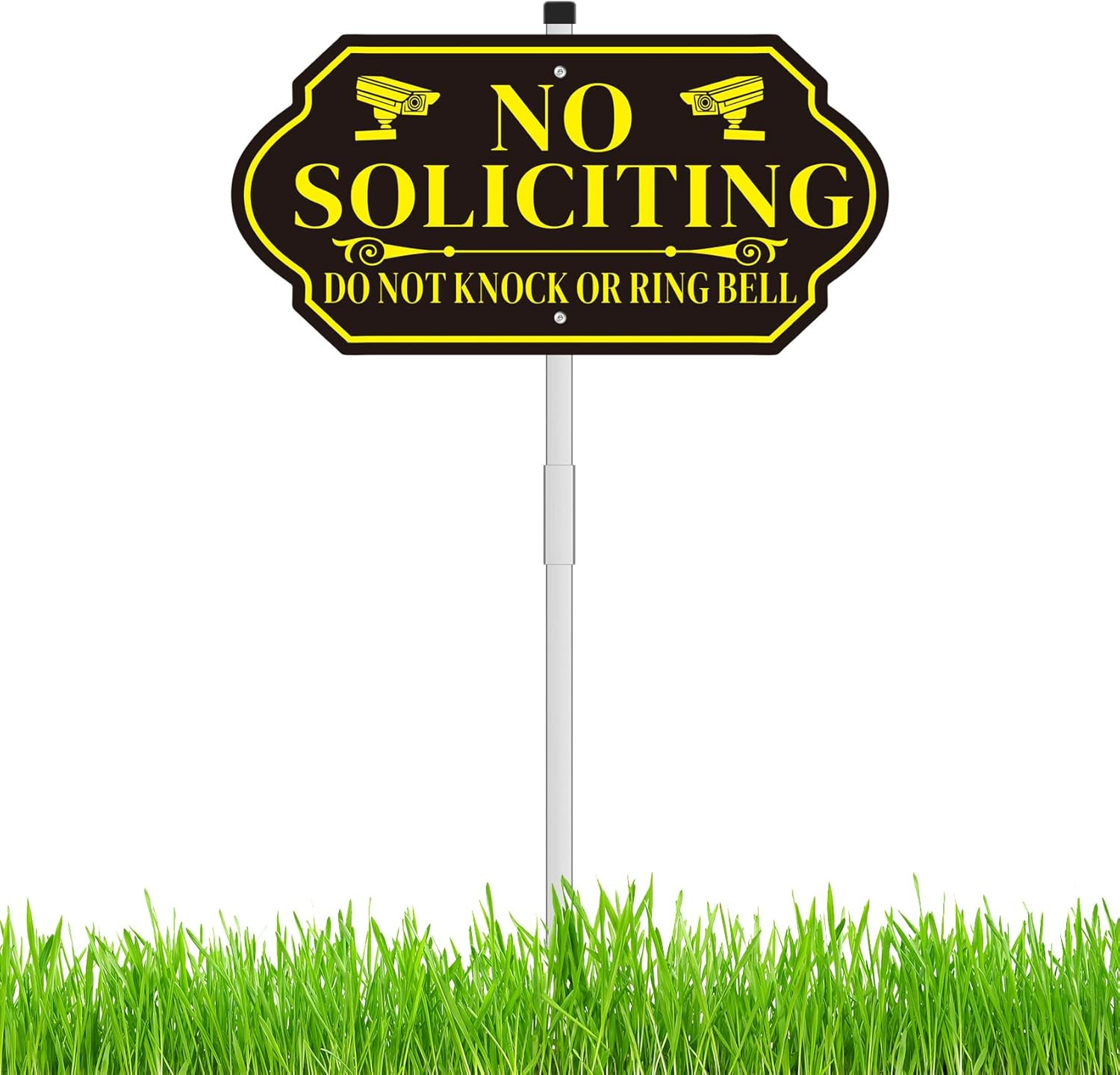 No Soliciting Sign with Stake for House - Adjustable Height Heavy Duty Aluminum gallery