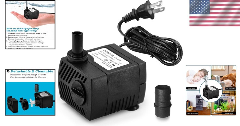 Compact 5W Submersible Pump - Flow Rate 1.5 Gallons/Minute for Water Features gallery