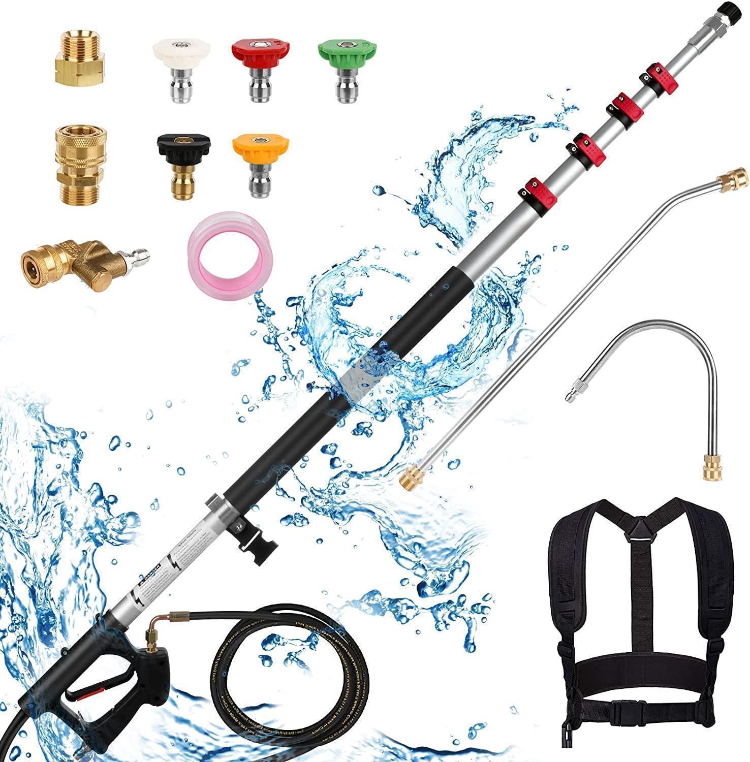 5~24FT 4 Sections Telescoping Pressure Washer Wand 4000PSI with 2 Extension Wand gallery